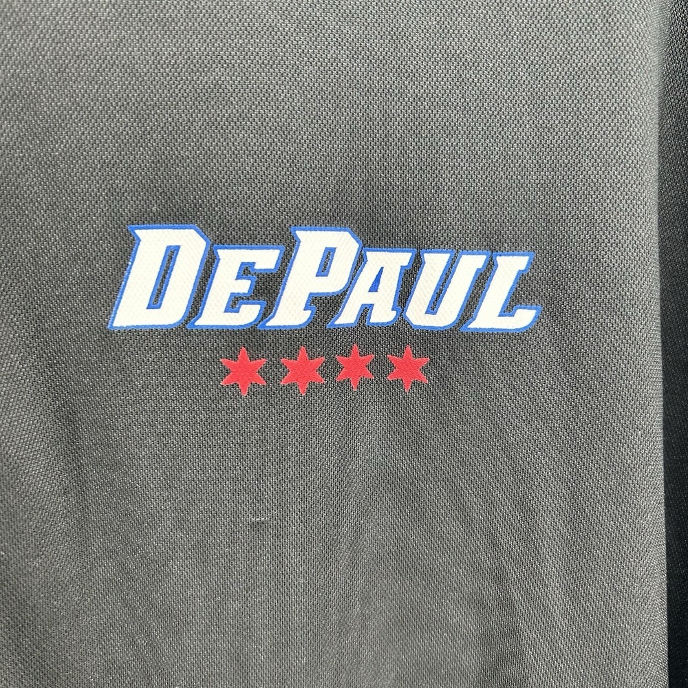 Nike Dri-FIT DePaul Blue Demons Polo Mens 2XL Black NCAA Collegiate Teamwear - Picture 3 of 10
